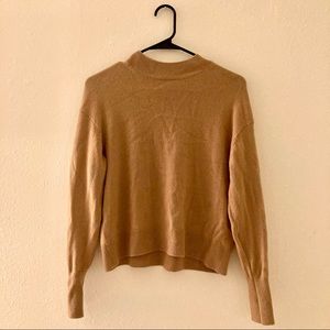 Everlane Cashmere Crop Mockneck in Camel